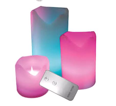 LED Color Changing Wax Candle With Remote Control CA8044