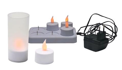 Rechargeable LED Tea Light With Plastic Holder CA8169