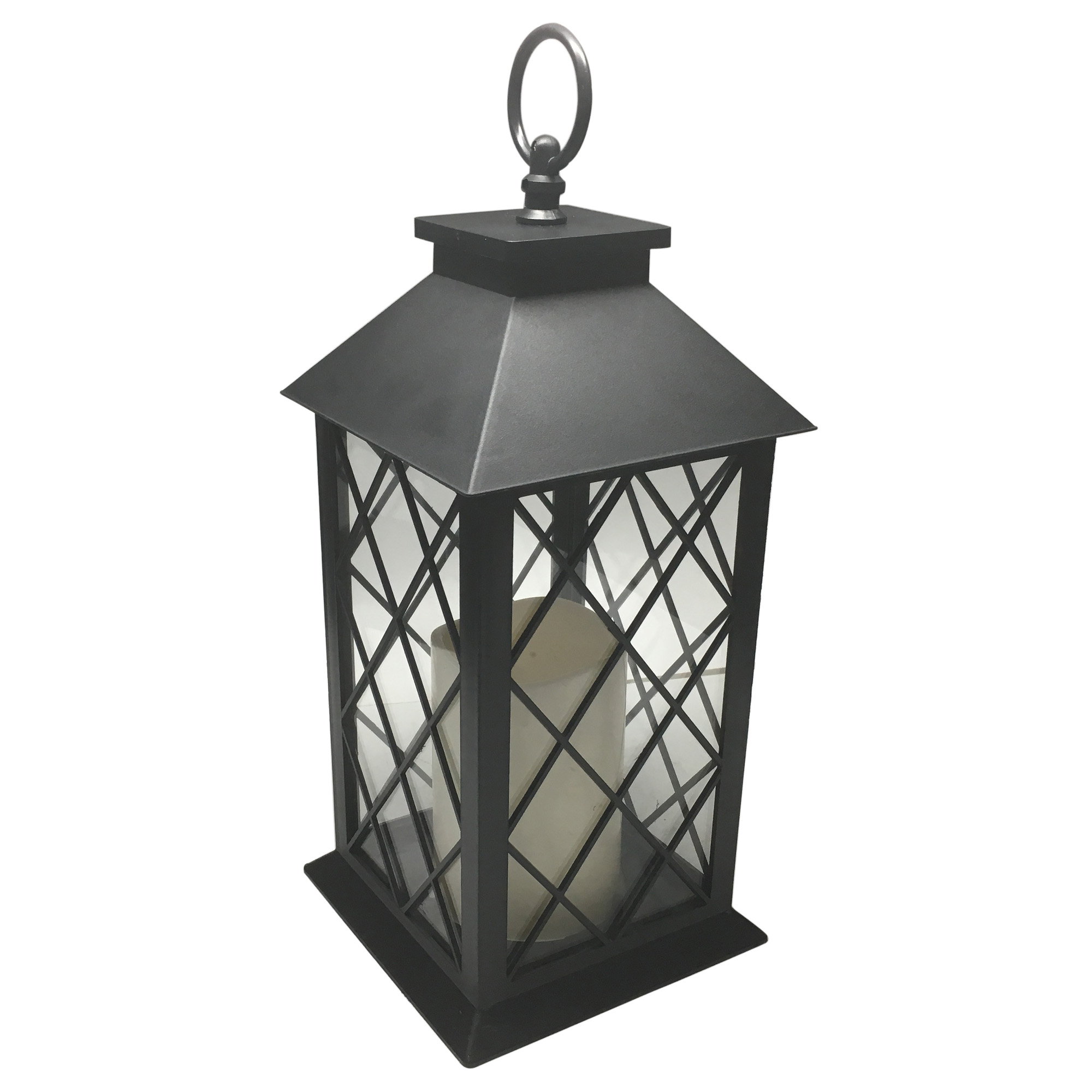 Plastic LED Candle Lantern - Black